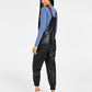 Tommy Jeans Women's Faux Leather Overalls Black Size 29