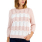 Tommy Hilfiger Women's Cotton 3/4 Sleeve Sweater Pink Size Medium