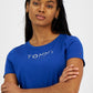 Tommy Hilfiger Women's Crew Neck Rhinestone Embellished T-Shirt Blue Size Small