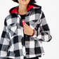 Tommy Jeans Women's Plaid Fleece Lined Hooded Shirt Jacket White Size X-Large