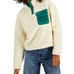 Tommy Jeans Women's Quarter Snap Sherpa Pullover White Size X-Large