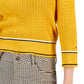 Tommy Hilfiger Women's Cotton Johnny Collar Cable Knit Sweater Yellow