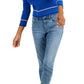 Tommy Hilfiger Women's Cotton Johnny Collar Cable Knit Sweater Blue