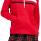 Tommy Hilfiger Women's Front Pocket Logo Pullover Hooded Sweatshirt Red Size XX-Large