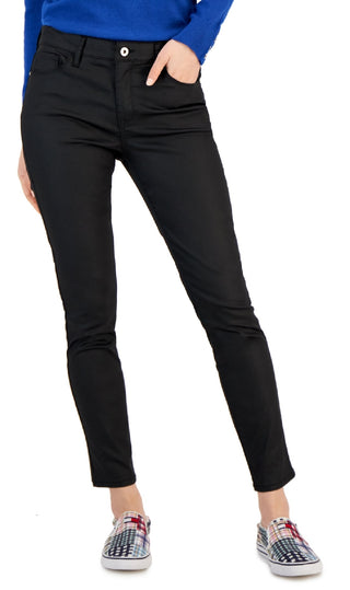 Tommy Hilfiger Women's Coated Skinny Ankle Jeans Black
