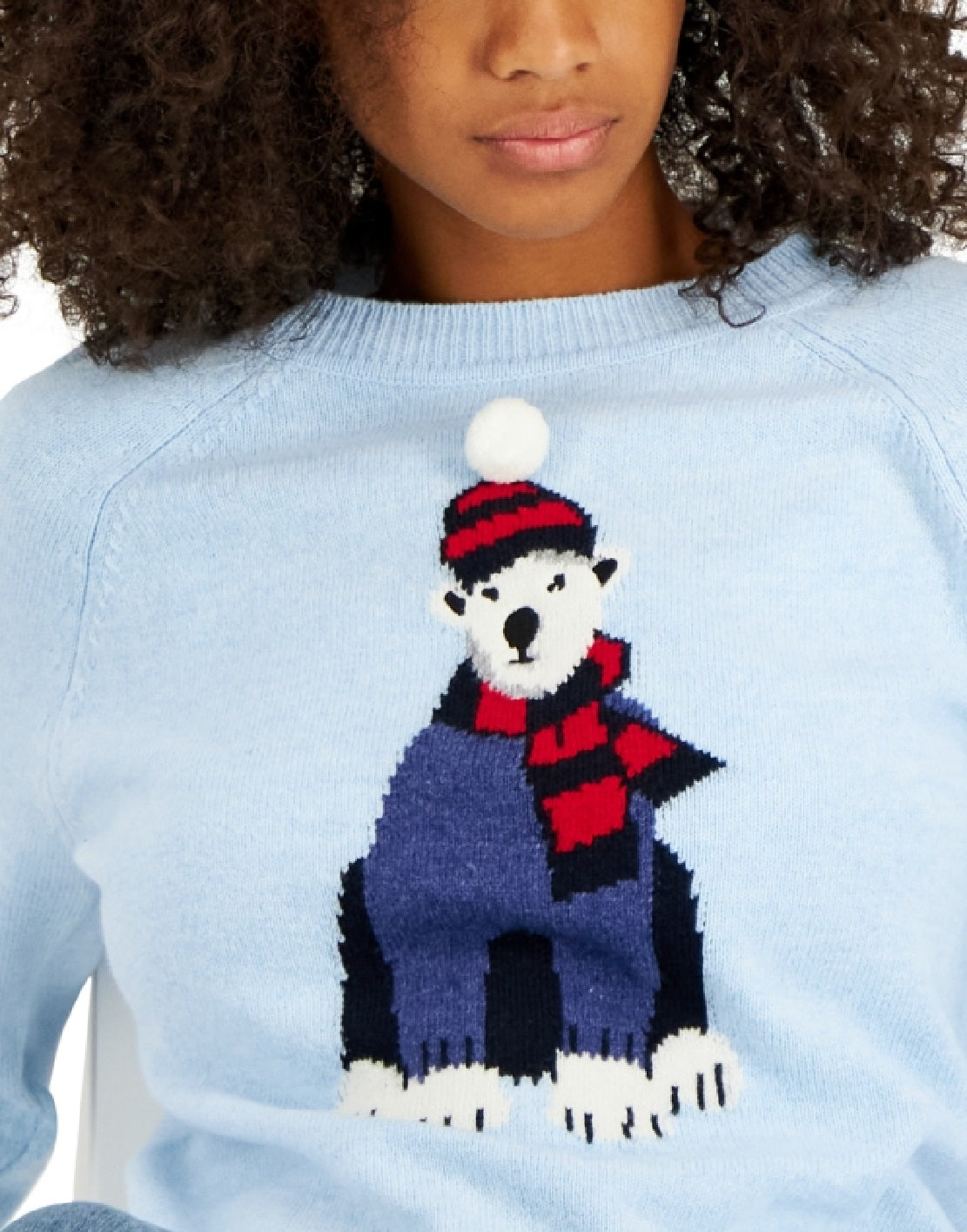 Tommy Hilfiger Women's Polar Bear Graphic Sweater Blue Size Small