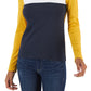 Tommy Hilfiger Women's Cotton Turtleneck Colorblocked Long Sleeve Top Yellow Size X-Large