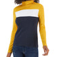 Tommy Hilfiger Women's Cotton Turtleneck Colorblocked Long Sleeve Top Yellow Size X-Large