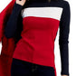 Tommy Hilfiger Women's Cotton Turtleneck Colorblocked Long Sleeve Top Blue Size Small