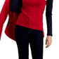 Tommy Hilfiger Women's Cotton Turtleneck Colorblocked Long Sleeve Top Blue Size Small