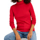 Tommy Hilfiger Women's Long Sleeve Cotton Turtleneck Top Red Size Medium
