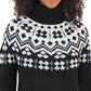Tommy Hilfiger Women's Fair Isle Turtleneck Sweater Gray Size Large