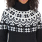Tommy Hilfiger Women's Fair Isle Turtleneck Sweater Black