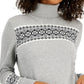 Tommy Hilfiger Women's Blocked Fair Isle Stella Cotton Sweater Gray Size X-Small