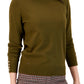 Tommy Hilfiger Women's Solid Buttoned Cuff Stella Sweater Green Size X-Small