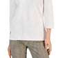 Tommy Hilfiger Women's Striped Johnny Collar 3/4 Sleeve Polo Top White Size XX-Large