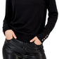 Tommy Hilfiger Women's Solid Buttoned Cuff Stella Sweater Black