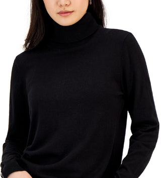 Tommy Hilfiger Women's Solid Buttoned Cuff Stella Sweater Black