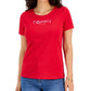 Tommy Hilfiger Women's Crew Neck Rhinestone Embellished T-Shirt Red Size X-Large
