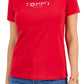 Tommy Hilfiger Women's Crew Neck Rhinestone Embellished T-Shirt Red Size X-Large