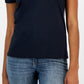 Tommy Hilfiger Women's Crew Neck Rhinestone Embellished T Shirt Navy