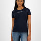 Tommy Hilfiger Women's Crew Neck Rhinestone Embellished T Shirt Navy