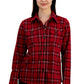 Tommy Hilfiger Women's Collared Plaid Shirt Jacket Red Size Medium