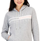 Tommy Hilfiger Women's Long Sleeve Front Pocket Logo Sweatshirt Gray Size Medium