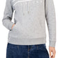 Tommy Hilfiger Women's Long Sleeve Front Pocket Logo Sweatshirt Gray Size Medium