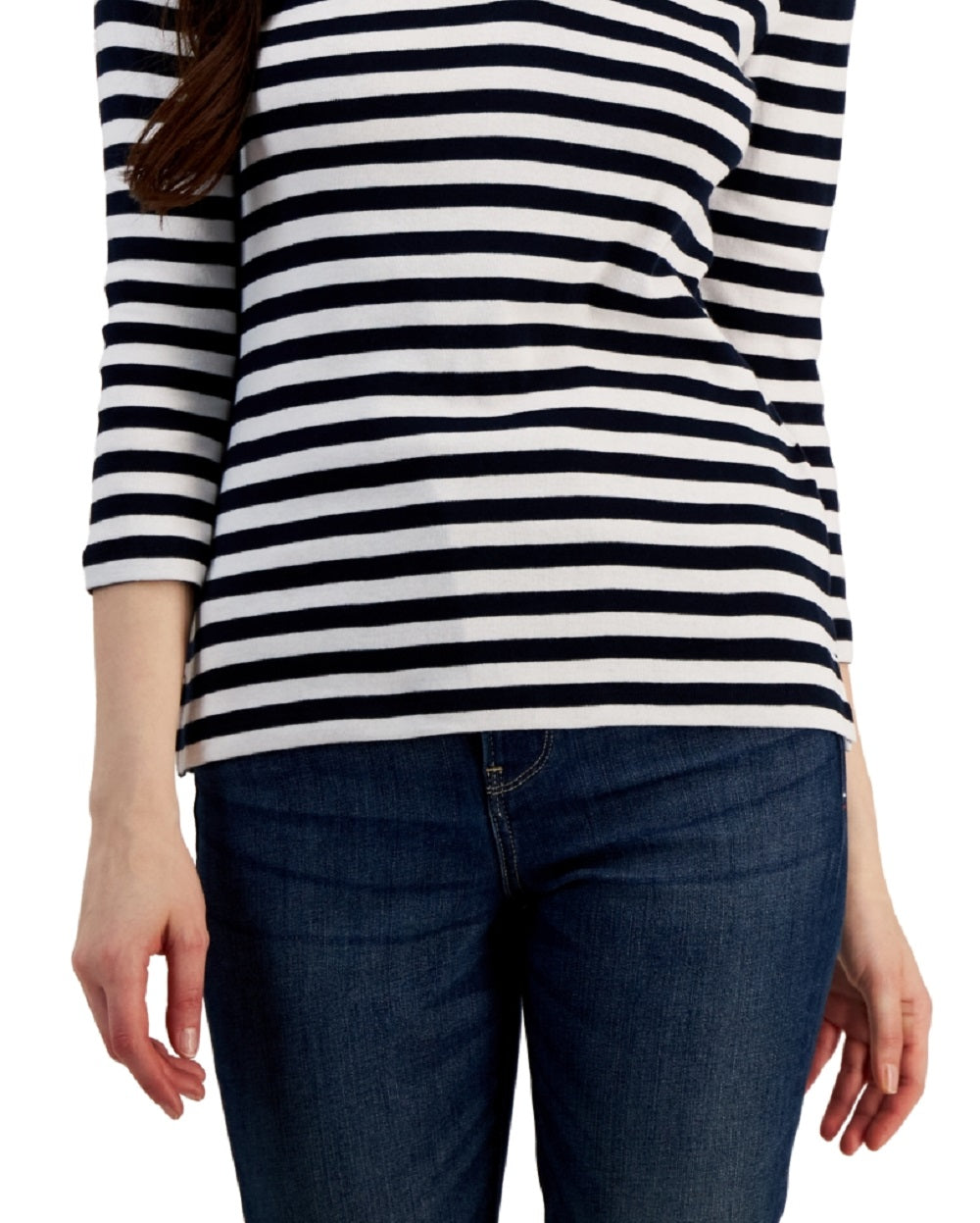 Tommy Hilfiger Women's Tie Front Striped Logo T-Shirt Blue Size Large –  Steals