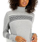 Tommy Hilfiger Women's Blocked Fair Isle Stella Cotton Sweater Gray Size Medium