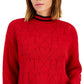 Tommy Hilfiger Women's Argyle Logo Mock Neck Sweater Red Size X-Large