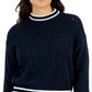Tommy Hilfiger Women's Argyle Logo Mock Neck Sweater Blue Size Small