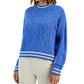 Tommy Hilfiger Women's Argyle Logo Mock Neck Sweater Blue Size X-Large