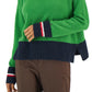 Tommy Hilfiger Women's Colorblocked Half Zip Sweater Green Size Small