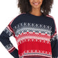Tommy Hilfiger Women's Fair Isle Drop Shoulder Sweater Blue Size X-Large