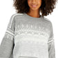 Tommy Hilfiger Women's Fair Isle Drop Shoulder Sweater Gray Size Medium