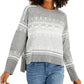 Tommy Hilfiger Women's Fair Isle Drop Shoulder Sweater Gray Size Small