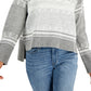 Tommy Hilfiger Women's Fair Isle Drop Shoulder Sweater Gray Size Small