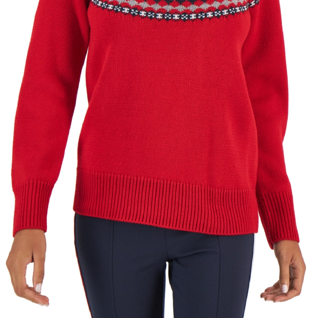 Tommy Hilfiger Women's Argyle Turtleneck Sweater Red Size XX-Large