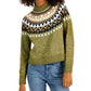 Tommy Hilfiger Women's Half Snowflake Raglan Sweater Green Size X-Large
