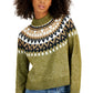 Tommy Hilfiger Women's Half Snowflake Raglan Sweater Green Size X-Large