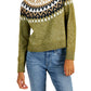 Tommy Hilfiger Women's Half Snowflake Raglan Sweater Green Size X-Large