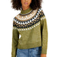 Tommy Hilfiger Women's Half Snowflake Raglan Sweater Green Size Large