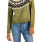 Tommy Hilfiger Women's Half Snowflake Raglan Sweater Green Size Large