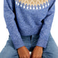 Tommy Hilfiger Women's Half Snowflake Raglan Sweater Blue Size XX-Large