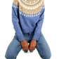 Tommy Hilfiger Women's Half Snowflake Raglan Sweater Blue Size Large