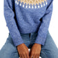 Tommy Hilfiger Women's Half Snowflake Raglan Sweater Blue