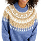 Tommy Hilfiger Women's Half Snowflake Raglan Sweater Blue
