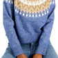 Tommy Hilfiger Women's Half Snowflake Raglan Sweater Blue